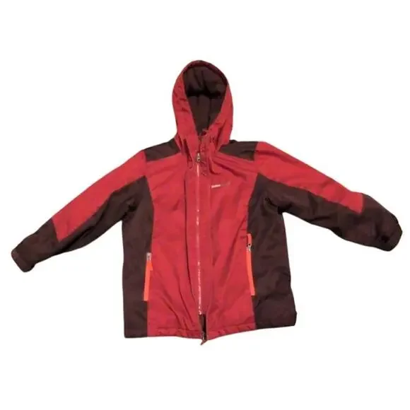 Swiss Tech Red & Burgundy Kid’s Boys Winter Parka Coat Jacket Size 10/12 - Picture 2 of 4